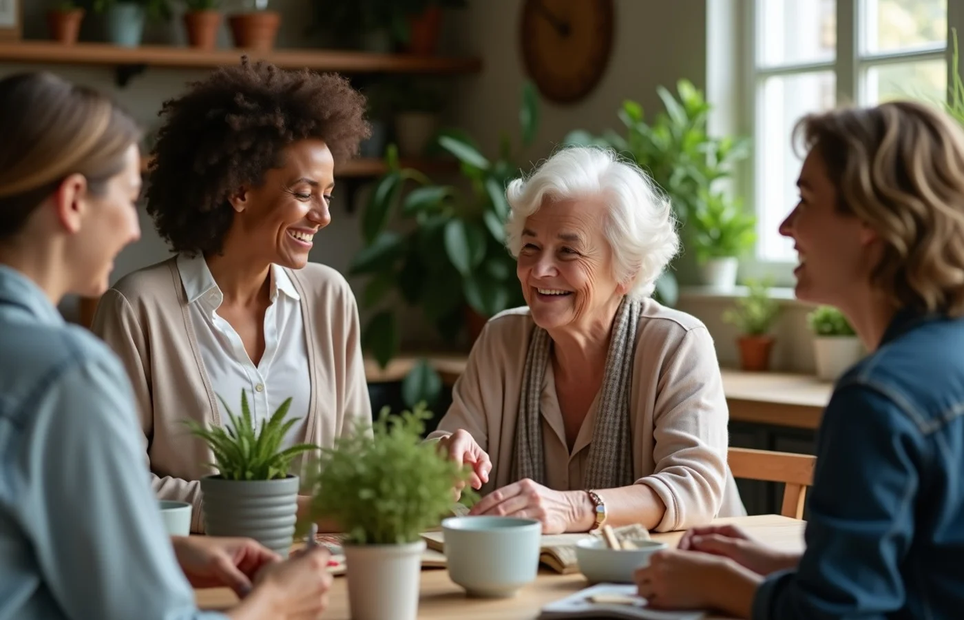 Choose recurring activities where conversation can develop naturally - supporting editorial photograph